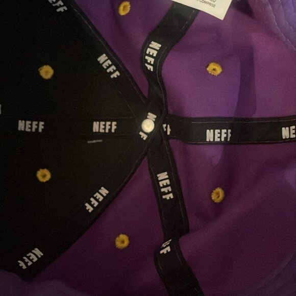 Neff Hardwood Peace Sign Purple and Gold SnapBack Cap Hat - Picture 6 of 9